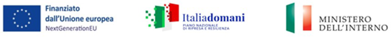 Logo: Finanziato dall'Unione europea, Italia domani, Ministero dell'Interno