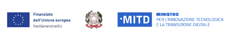 Logo: Finanziato dall'unione europea - NextGenerationEU, Repubblica Italiana, MITD - Ministro per l'innovazione tecnologica e la transizione digitale